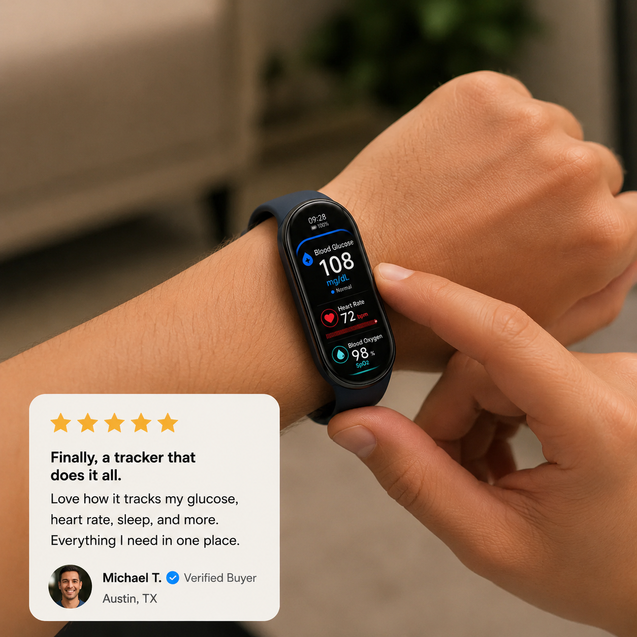 🔥80% OFF Launch Offer  🏆 2026 Pryxo™ M9 Non-Invasive Smart Band 📈12 health reports - No-Prick
