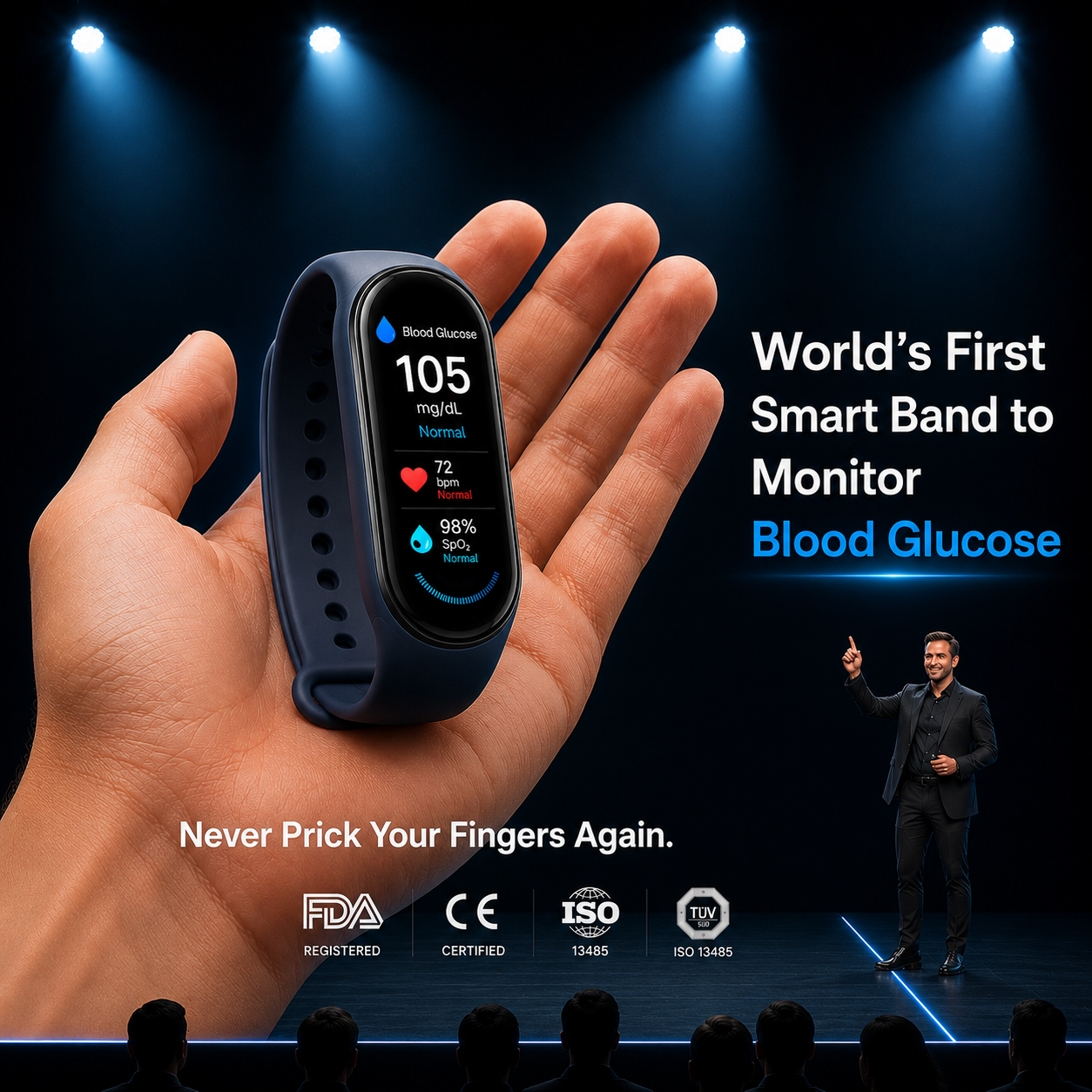 🔥80% OFF Launch Offer  🏆 2026 Pryxo™ M9 Non-Invasive Smart Band 📈12 health reports - No-Prick