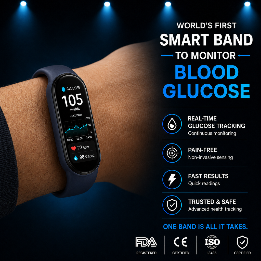 🔥80% OFF Launch Offer  🏆 2026 Pryxo™ M9 Non-Invasive Smart Band 📈12 health reports - No-Prick